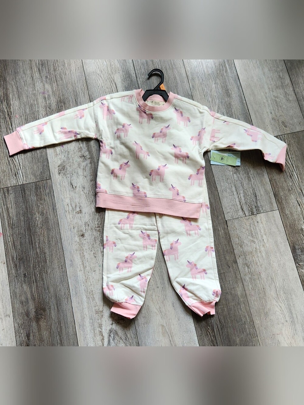 M+ A by Monica + Andy Organic Cotton Unicorn Sporty Sweatsuit.